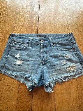 Abercrombie & Fitch Distressed Cutoff Jean Shorts 27/3 Holes Button Fly